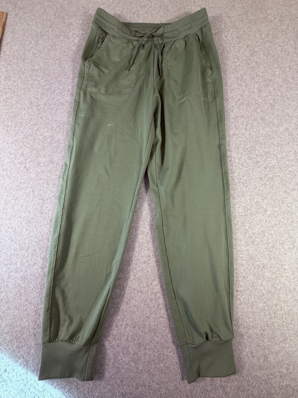 Z By Zella Womans Athletic Slick Joggers In Olive Green Size Small